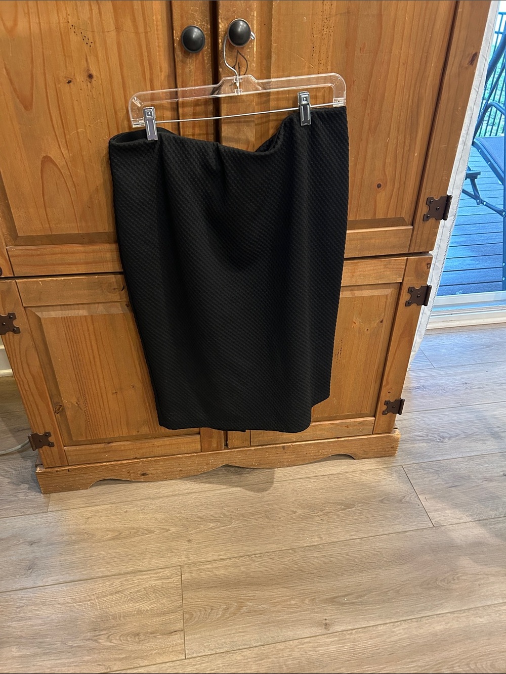 Alfani Black Textured Stretch Pencil Skirt